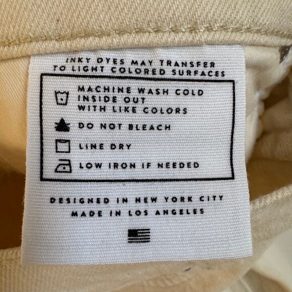 AYR‎ The Secret Sauce Straight Leg Pants Size 30 Cream Jeans Off White Denim EUC - Picture 9 of 16